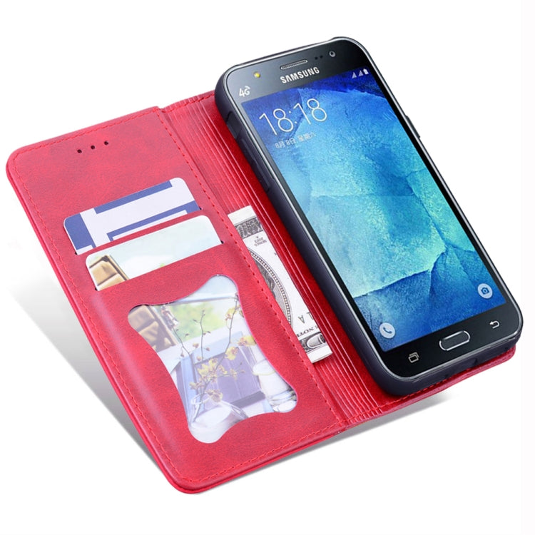 For Samsung Galaxy J710 Business Stitching Horizontal Flip Leather Case with Double Folding & Bracket & Card Slots & Photo Frame & Wallet