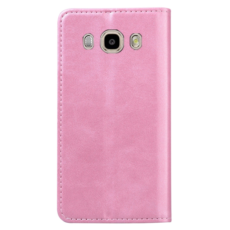 For Samsung Galaxy J710 Business Stitching Horizontal Flip Leather Case with Double Folding & Bracket & Card Slots & Photo Frame & Wallet