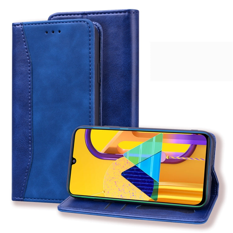 For Samsung Galaxy M30S Business Stitching Horizontal Flip Leather Case with Double Folding & Bracket & Card Slots & Photo Frame & Wallet