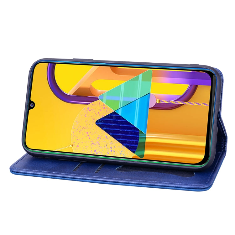 For Samsung Galaxy M30S Business Stitching Horizontal Flip Leather Case with Double Folding & Bracket & Card Slots & Photo Frame & Wallet