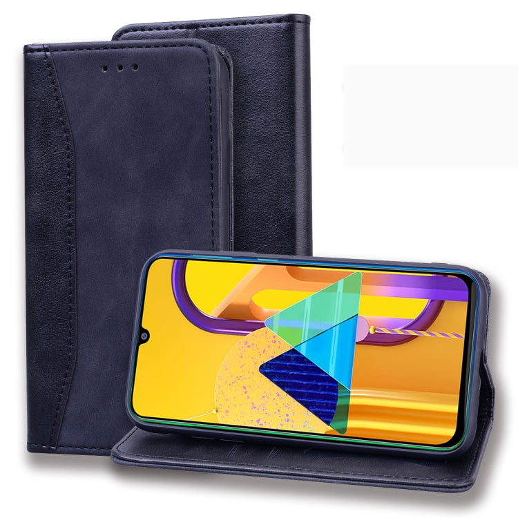 For Samsung Galaxy M30S Business Stitching Horizontal Flip Leather Case with Double Folding & Bracket & Card Slots & Photo Frame & Wallet