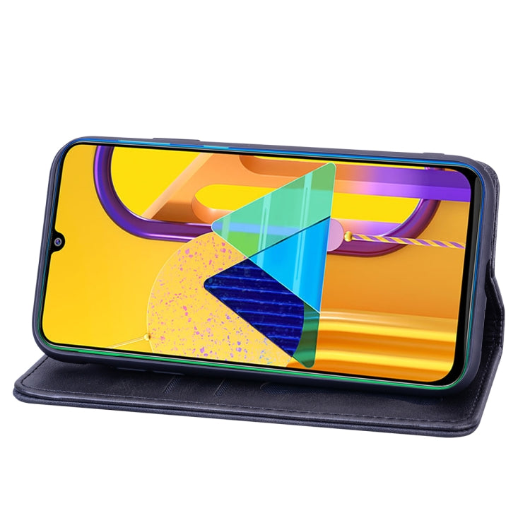 For Samsung Galaxy M30S Business Stitching Horizontal Flip Leather Case with Double Folding & Bracket & Card Slots & Photo Frame & Wallet
