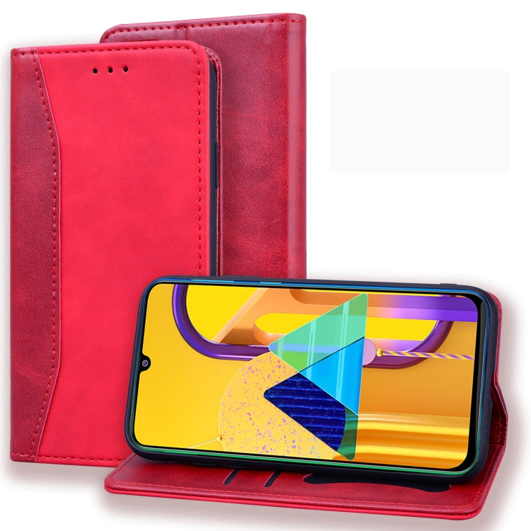 For Samsung Galaxy M30S Business Stitching Horizontal Flip Leather Case with Double Folding & Bracket & Card Slots & Photo Frame & Wallet