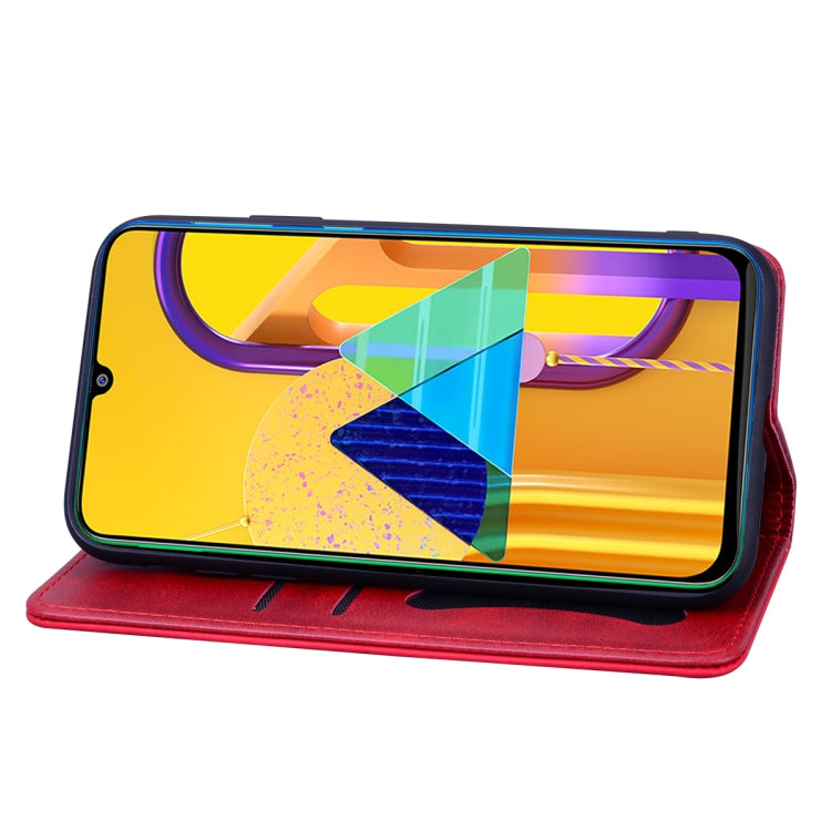 For Samsung Galaxy M30S Business Stitching Horizontal Flip Leather Case with Double Folding & Bracket & Card Slots & Photo Frame & Wallet