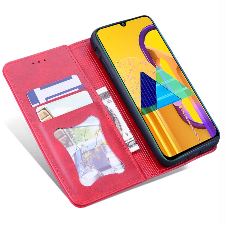 For Samsung Galaxy M30S Business Stitching Horizontal Flip Leather Case with Double Folding & Bracket & Card Slots & Photo Frame & Wallet