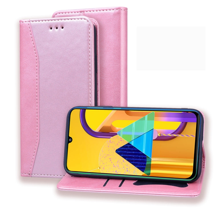 For Samsung Galaxy M30S Business Stitching Horizontal Flip Leather Case with Double Folding & Bracket & Card Slots & Photo Frame & Wallet