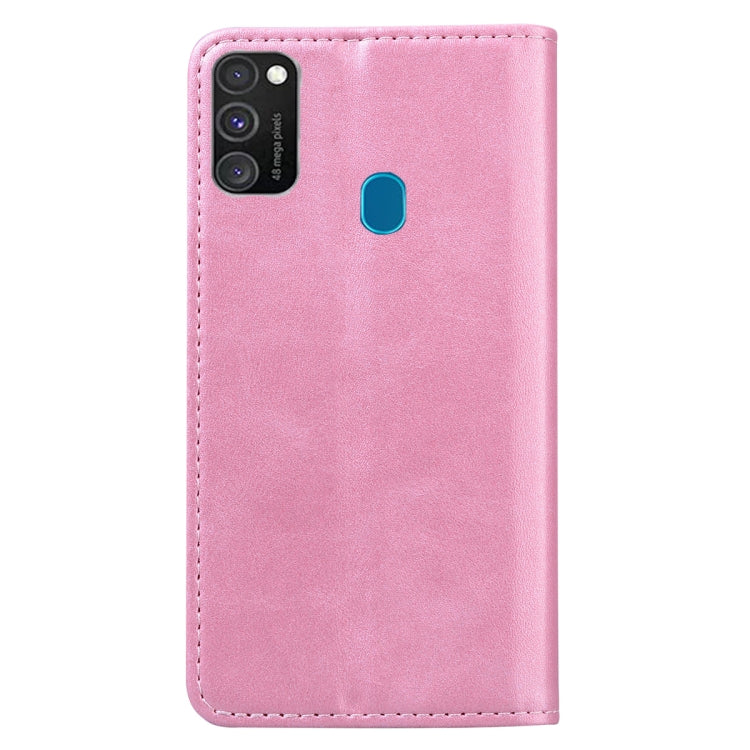 For Samsung Galaxy M30S Business Stitching Horizontal Flip Leather Case with Double Folding & Bracket & Card Slots & Photo Frame & Wallet
