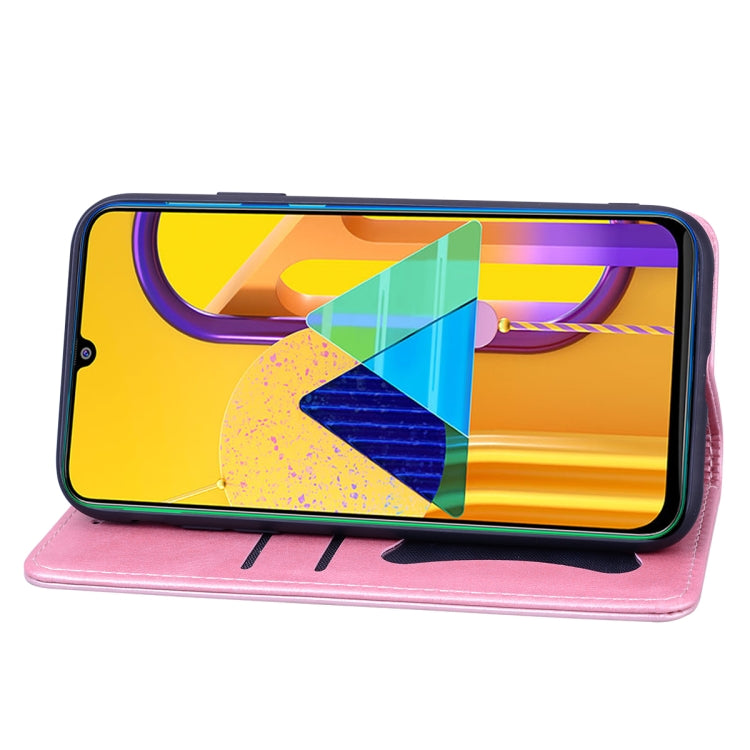 For Samsung Galaxy M30S Business Stitching Horizontal Flip Leather Case with Double Folding & Bracket & Card Slots & Photo Frame & Wallet