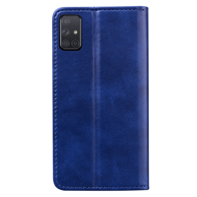 For Samsung Galaxy M51 Side Fingerprint Version Business Stitching Horizontal Flip Leather Case with Double Folding & Bracket & Card Slots & Photo Frame & Wallet
