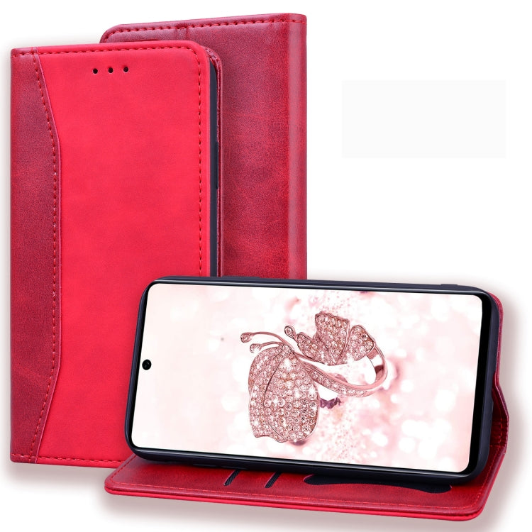 For Samsung Galaxy M51 Side Fingerprint Version Business Stitching Horizontal Flip Leather Case with Double Folding & Bracket & Card Slots & Photo Frame & Wallet