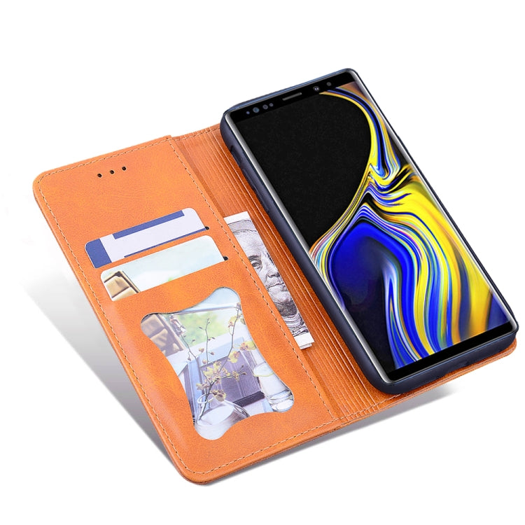 For Samsung Galaxy Note 9 Business Stitching Horizontal Flip Leather Case with Double Folding & Bracket & Card Slots & Photo Frame & Wallet