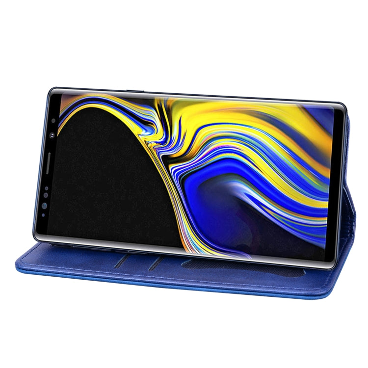 For Samsung Galaxy Note 9 Business Stitching Horizontal Flip Leather Case with Double Folding & Bracket & Card Slots & Photo Frame & Wallet
