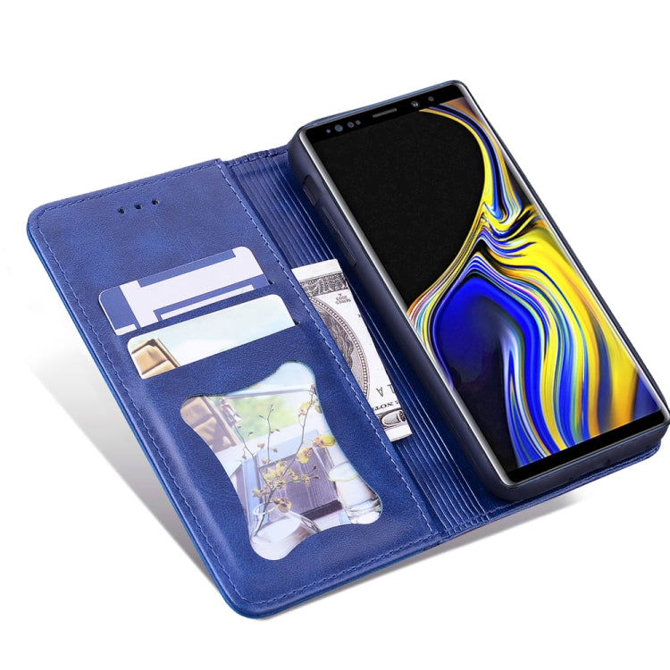 For Samsung Galaxy Note 9 Business Stitching Horizontal Flip Leather Case with Double Folding & Bracket & Card Slots & Photo Frame & Wallet