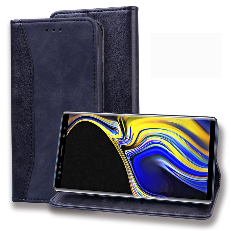 For Samsung Galaxy Note 9 Business Stitching Horizontal Flip Leather Case with Double Folding & Bracket & Card Slots & Photo Frame & Wallet