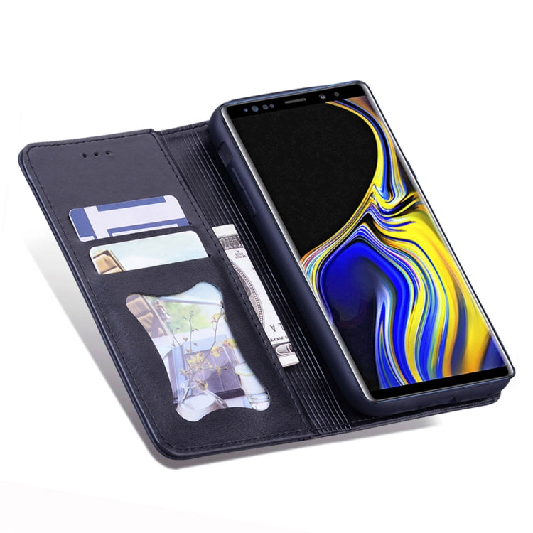 For Samsung Galaxy Note 9 Business Stitching Horizontal Flip Leather Case with Double Folding & Bracket & Card Slots & Photo Frame & Wallet