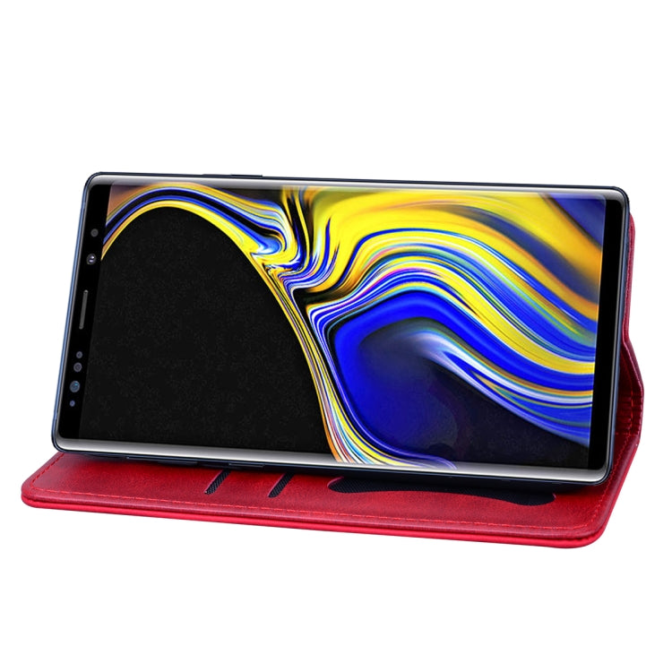 For Samsung Galaxy Note 9 Business Stitching Horizontal Flip Leather Case with Double Folding & Bracket & Card Slots & Photo Frame & Wallet