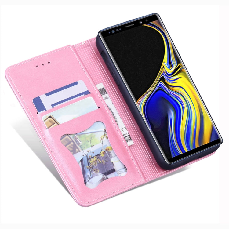 For Samsung Galaxy Note 9 Business Stitching Horizontal Flip Leather Case with Double Folding & Bracket & Card Slots & Photo Frame & Wallet