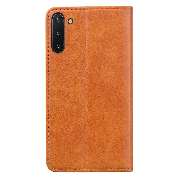 For Samsung Galaxy Note 10 Business Stitching Horizontal Flip Leather Case with Double Folding & Bracket & Card Slots & Photo Frame & Wallet