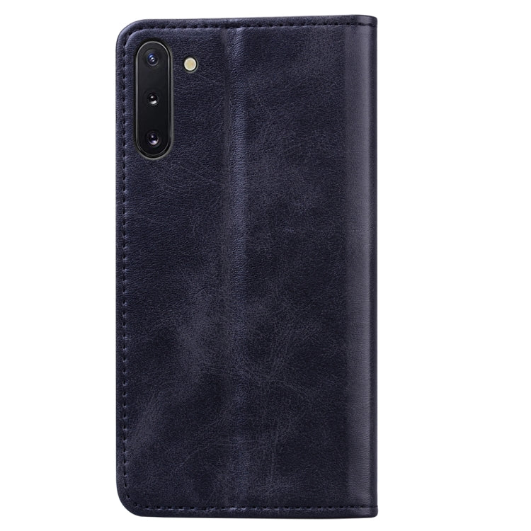 For Samsung Galaxy Note 10 Business Stitching Horizontal Flip Leather Case with Double Folding & Bracket & Card Slots & Photo Frame & Wallet