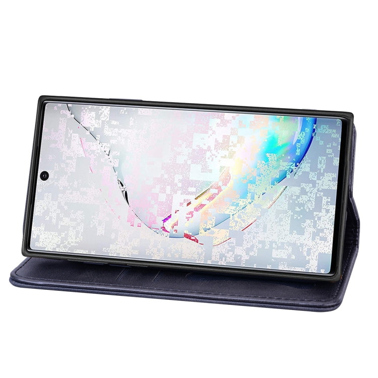 For Samsung Galaxy Note 10 Business Stitching Horizontal Flip Leather Case with Double Folding & Bracket & Card Slots & Photo Frame & Wallet