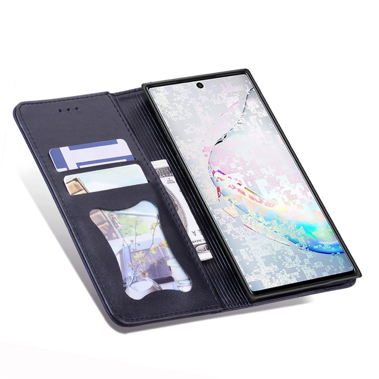 For Samsung Galaxy Note 10 Business Stitching Horizontal Flip Leather Case with Double Folding & Bracket & Card Slots & Photo Frame & Wallet