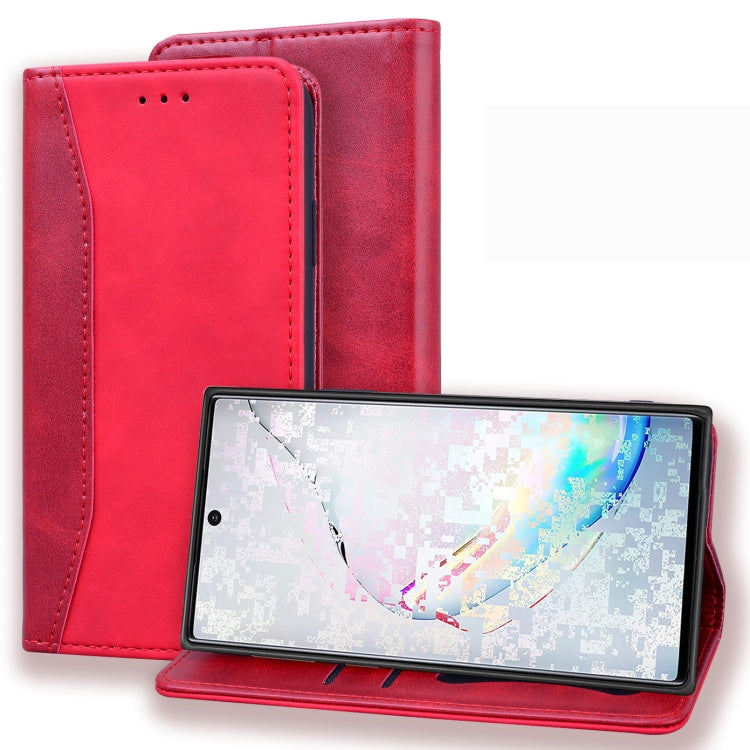 For Samsung Galaxy Note 10 Business Stitching Horizontal Flip Leather Case with Double Folding & Bracket & Card Slots & Photo Frame & Wallet