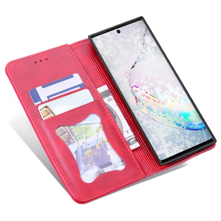 For Samsung Galaxy Note 10 Business Stitching Horizontal Flip Leather Case with Double Folding & Bracket & Card Slots & Photo Frame & Wallet