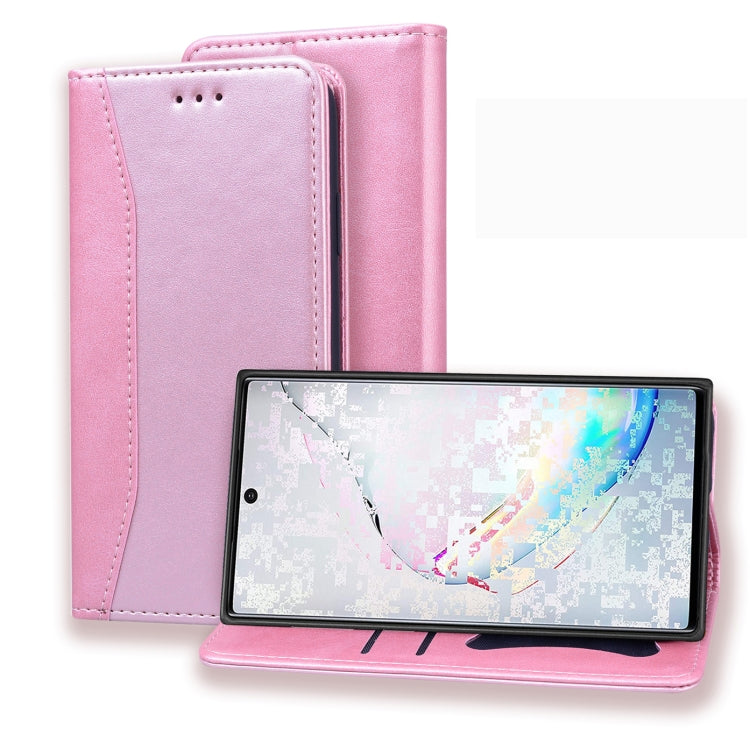 For Samsung Galaxy Note 10 Business Stitching Horizontal Flip Leather Case with Double Folding & Bracket & Card Slots & Photo Frame & Wallet