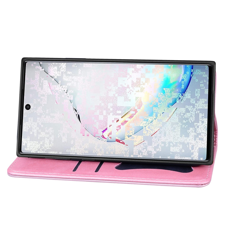 For Samsung Galaxy Note 10 Business Stitching Horizontal Flip Leather Case with Double Folding & Bracket & Card Slots & Photo Frame & Wallet