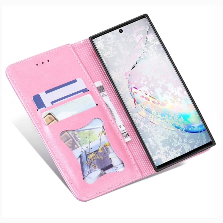 For Samsung Galaxy Note 10 Business Stitching Horizontal Flip Leather Case with Double Folding & Bracket & Card Slots & Photo Frame & Wallet