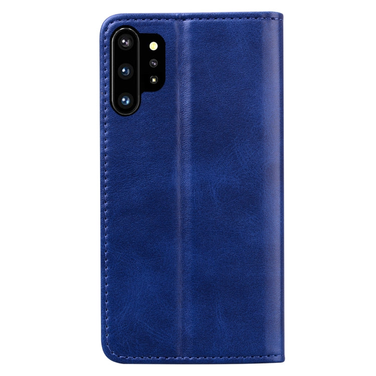For Samsung Galaxy Note 10+ Business Stitching Horizontal Flip Leather Case with Double Folding & Bracket & Card Slots & Photo Frame & Wallet