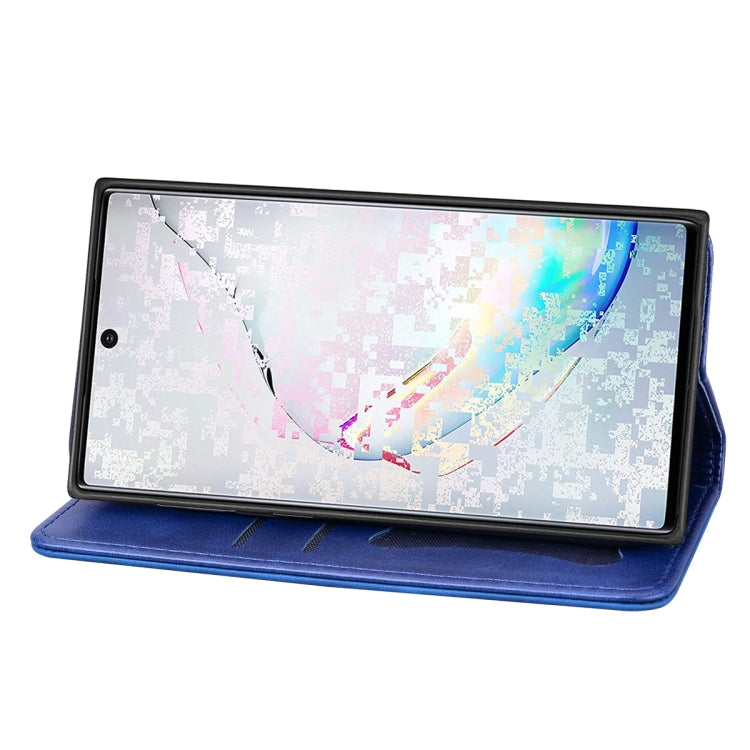 For Samsung Galaxy Note 10+ Business Stitching Horizontal Flip Leather Case with Double Folding & Bracket & Card Slots & Photo Frame & Wallet