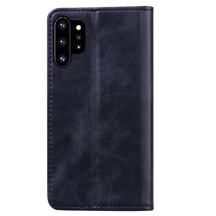 For Samsung Galaxy Note 10+ Business Stitching Horizontal Flip Leather Case with Double Folding & Bracket & Card Slots & Photo Frame & Wallet