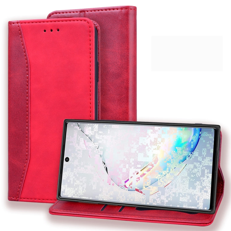 For Samsung Galaxy Note 10+ Business Stitching Horizontal Flip Leather Case with Double Folding & Bracket & Card Slots & Photo Frame & Wallet