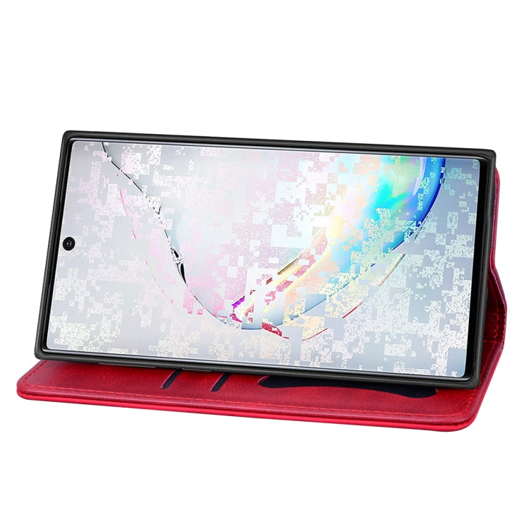 For Samsung Galaxy Note 10+ Business Stitching Horizontal Flip Leather Case with Double Folding & Bracket & Card Slots & Photo Frame & Wallet