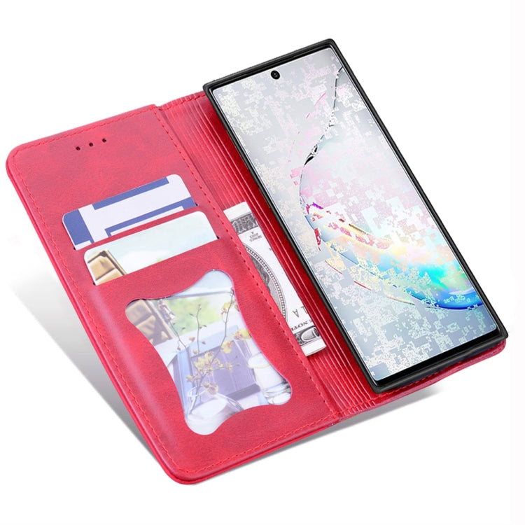 For Samsung Galaxy Note 10+ Business Stitching Horizontal Flip Leather Case with Double Folding & Bracket & Card Slots & Photo Frame & Wallet