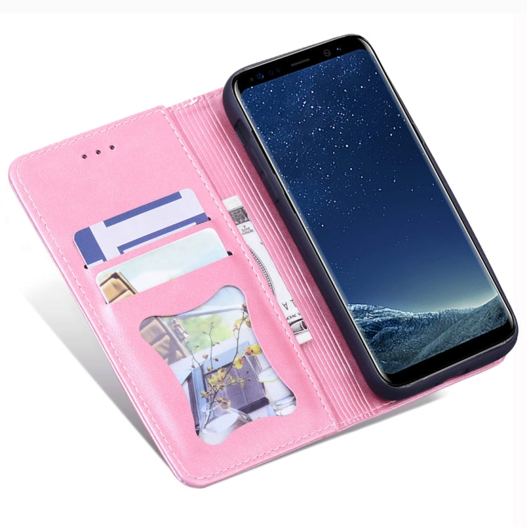 For Samsung Galaxy S8 Business Stitching Horizontal Flip Leather Case with Double Folding & Bracket & Card Slots & Photo Frame & Wallet