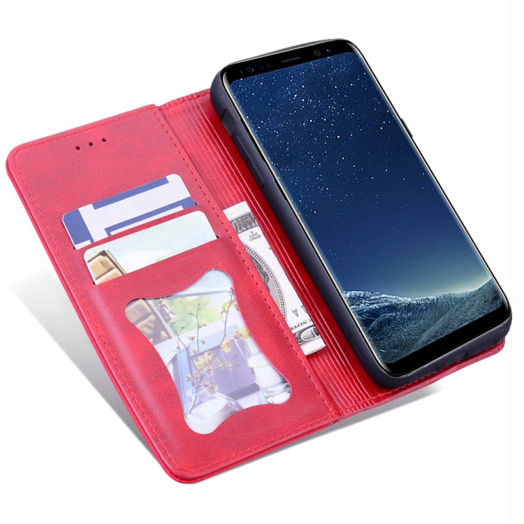 For Samsung Galaxy S8+ Business Stitching Horizontal Flip Leather Case with Double Folding & Bracket & Card Slots & Photo Frame & Wallet