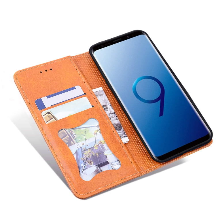 For Samsung Galaxy S9 Business Stitching Horizontal Flip Leather Case with Double Folding & Bracket & Card Slots & Photo Frame & Wallet