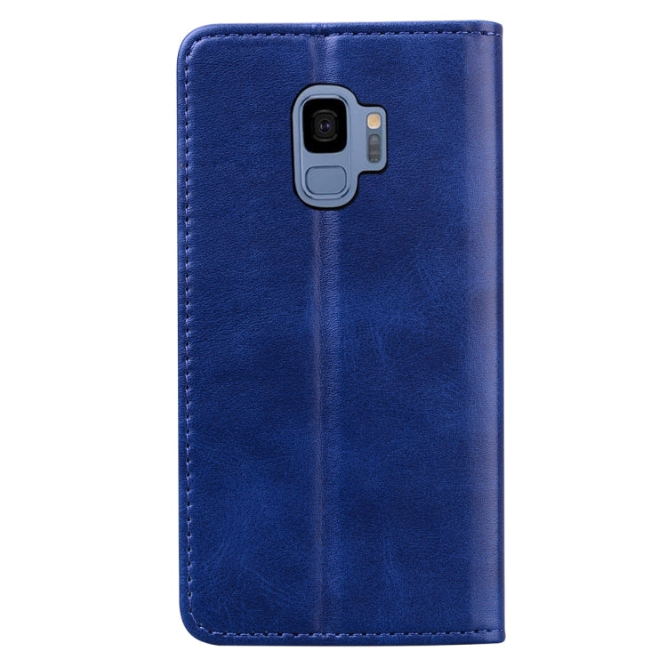 For Samsung Galaxy S9 Business Stitching Horizontal Flip Leather Case with Double Folding & Bracket & Card Slots & Photo Frame & Wallet