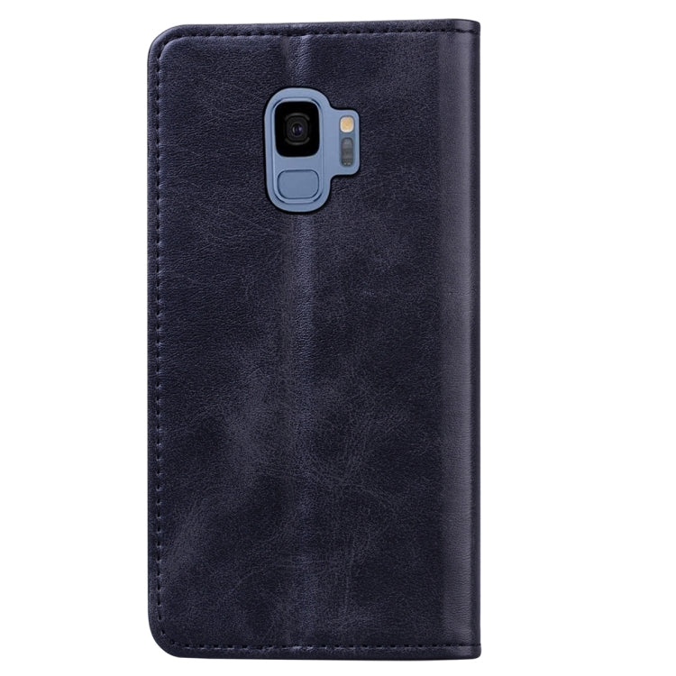 For Samsung Galaxy S9 Business Stitching Horizontal Flip Leather Case with Double Folding & Bracket & Card Slots & Photo Frame & Wallet