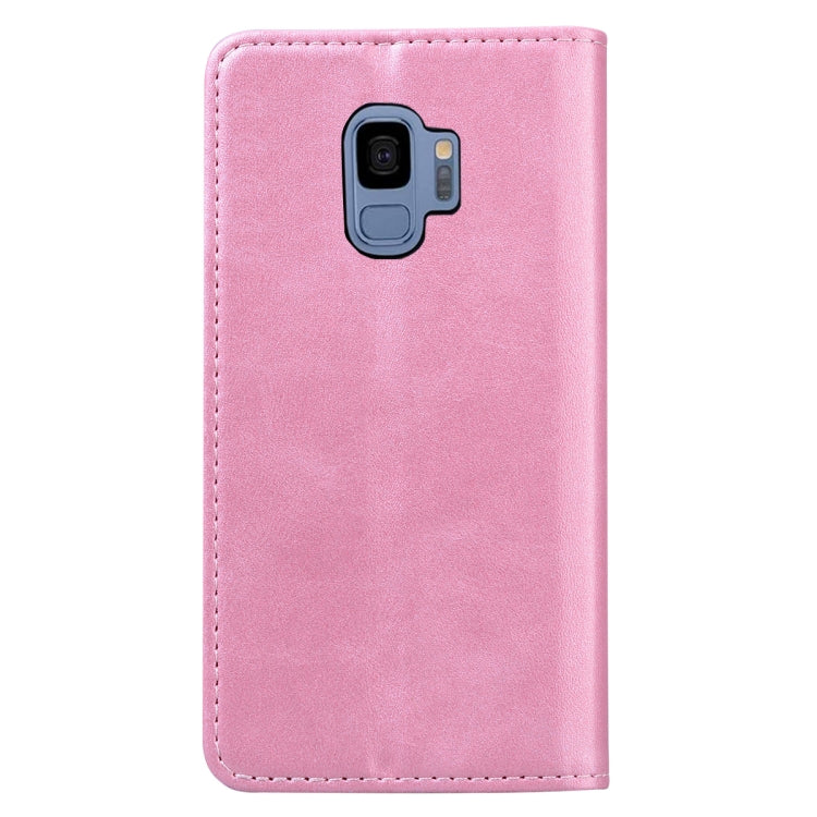 For Samsung Galaxy S9 Business Stitching Horizontal Flip Leather Case with Double Folding & Bracket & Card Slots & Photo Frame & Wallet