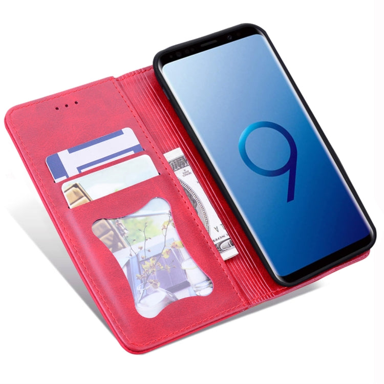For Samsung Galaxy S9+ Business Stitching Horizontal Flip Leather Case with Double Folding & Bracket & Card Slots & Photo Frame & Wallet