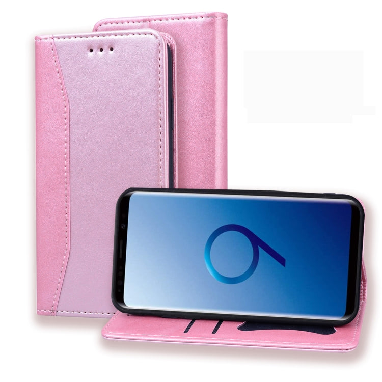 For Samsung Galaxy S9+ Business Stitching Horizontal Flip Leather Case with Double Folding & Bracket & Card Slots & Photo Frame & Wallet