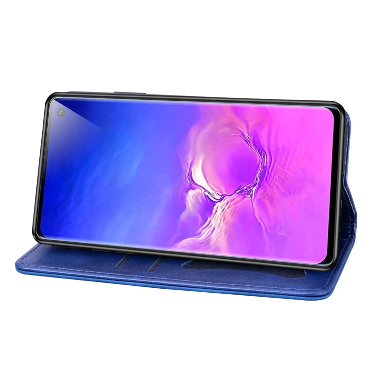 For Samsung Galaxy S10 Business Stitching Horizontal Flip Leather Case with Double Folding & Bracket & Card Slots & Photo Frame & Wallet