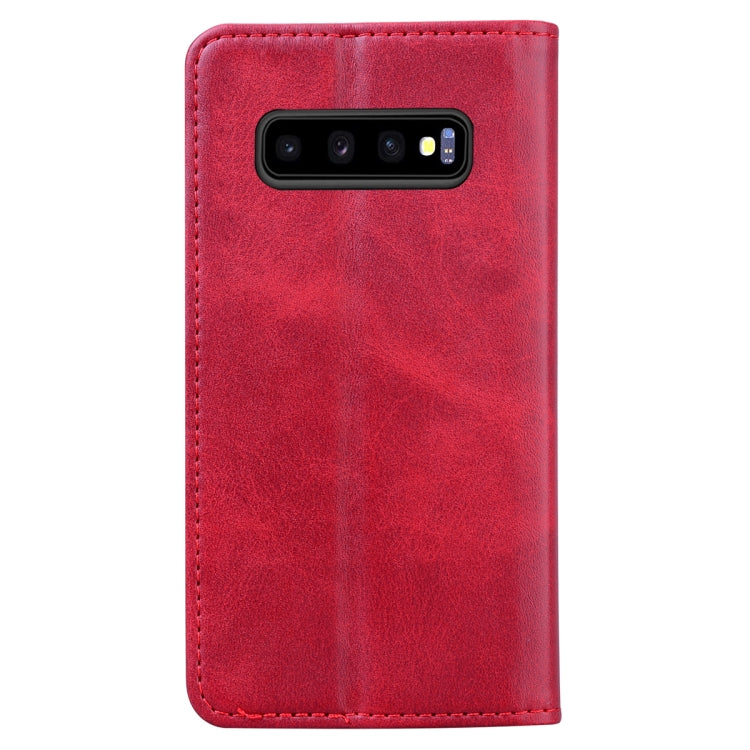 For Samsung Galaxy S10 Business Stitching Horizontal Flip Leather Case with Double Folding & Bracket & Card Slots & Photo Frame & Wallet