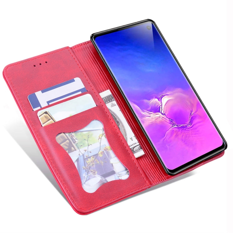 For Samsung Galaxy S10 Business Stitching Horizontal Flip Leather Case with Double Folding & Bracket & Card Slots & Photo Frame & Wallet