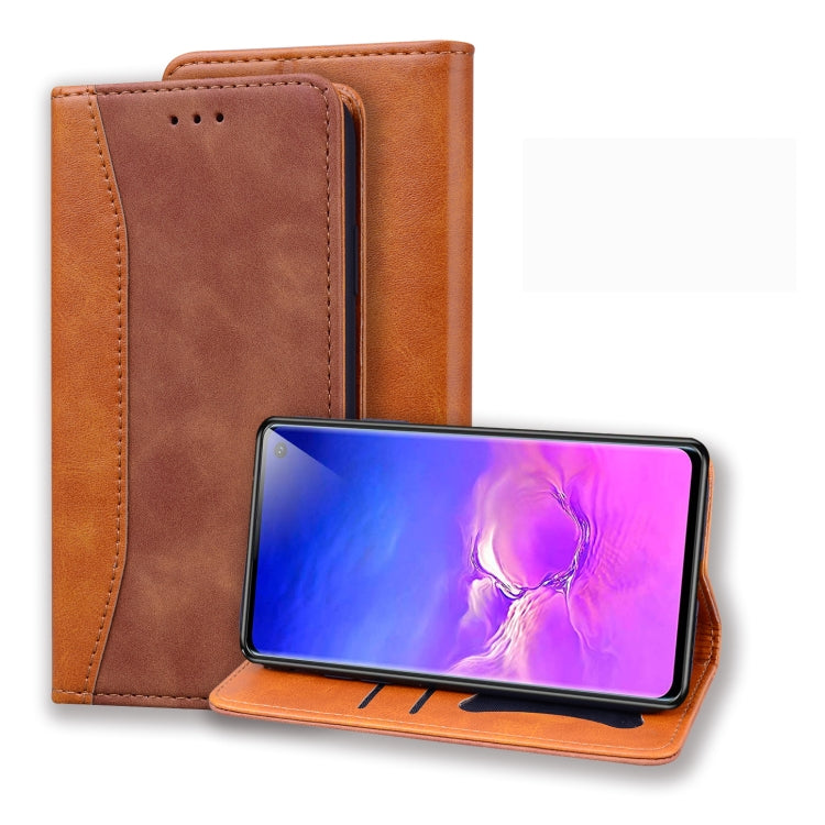 For Samsung Galaxy S10+ Business Stitching Horizontal Flip Leather Case with Double Folding & Bracket & Card Slots & Photo Frame & Wallet