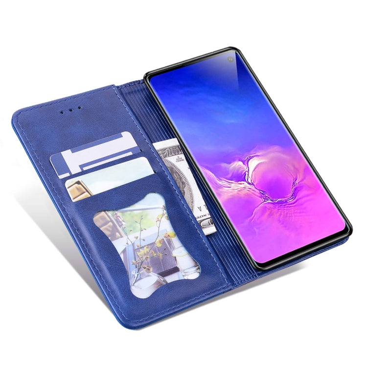 For Samsung Galaxy S10+ Business Stitching Horizontal Flip Leather Case with Double Folding & Bracket & Card Slots & Photo Frame & Wallet