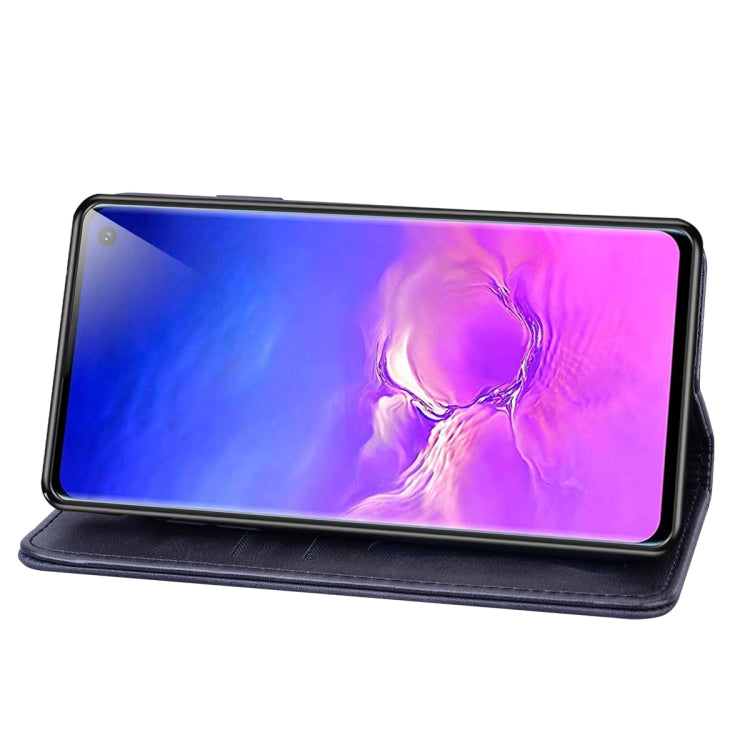 For Samsung Galaxy S10+ Business Stitching Horizontal Flip Leather Case with Double Folding & Bracket & Card Slots & Photo Frame & Wallet